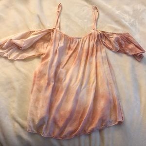 Pink and white tie-dye blouse